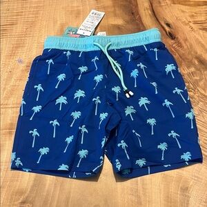 Surfcuz Boys Blue Palm Tree Swim Shorts Size 8